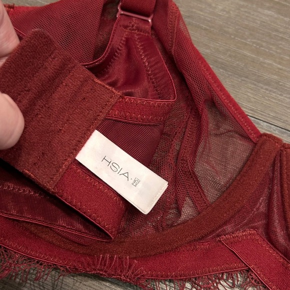 HSIA 34DD Red Lace Unlined Underwire Bra Sheer Sexy Lingerie - Picture 7 of 8